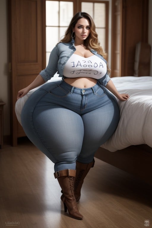 Gigantic Ass, Thick Thighs, Attractive Older Woman Pornografia de IA