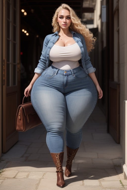 Hyper Double Wide Hips, Multiracial Woman, Wide Hips AI Porn