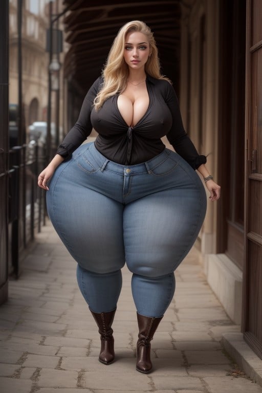 Vista Frontal, Pear Shaped Woman, Hyper AssPorno AI