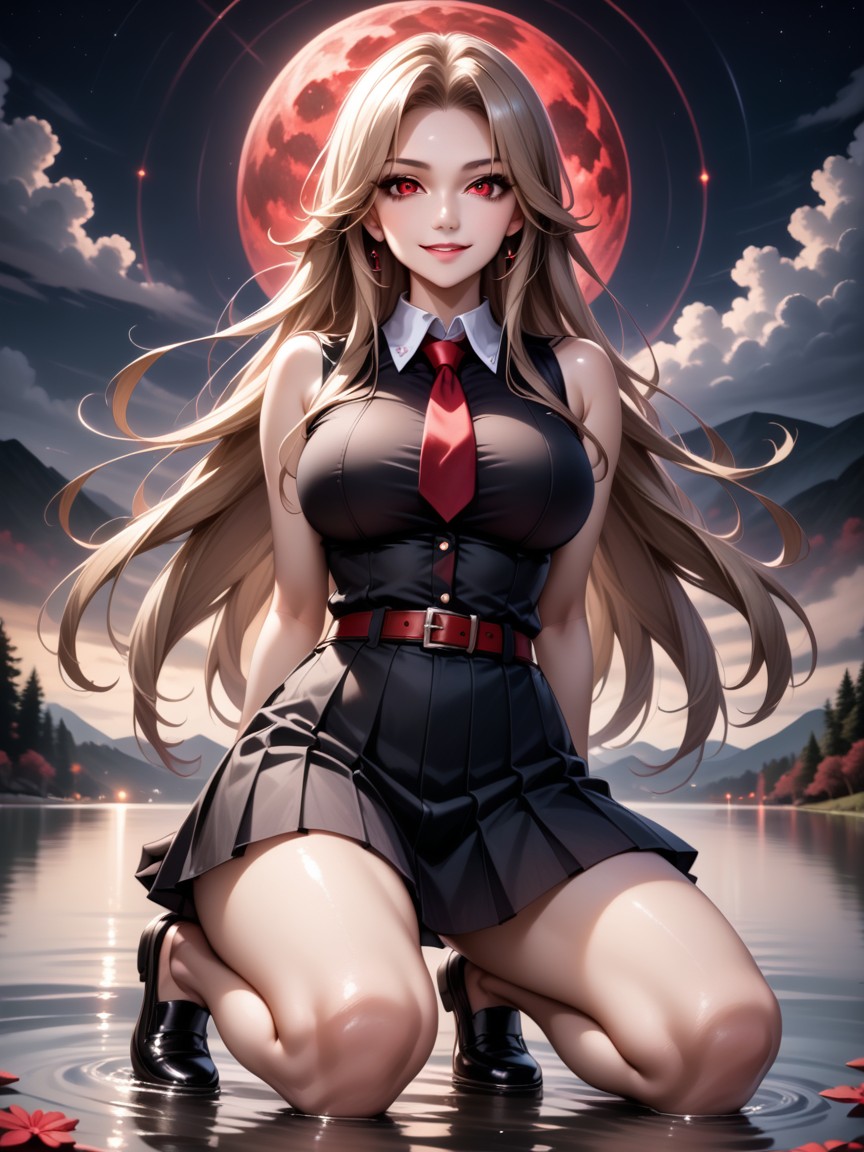 Kneeling, Black Shoes, Full Body Hentai AI Porn