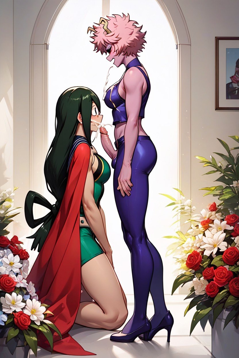 Girls Futa Tsuyu Asui Froppy From My Hero Academia, Tsuyu Asui My Hero Academia Grinning, Dorm RoomPorno AI