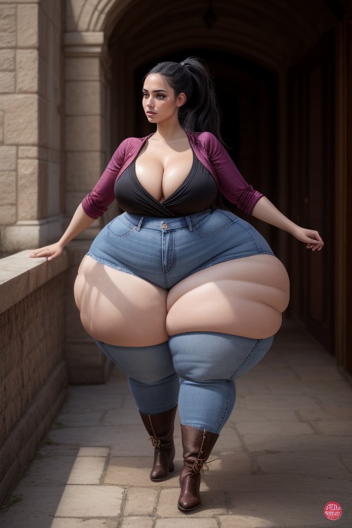 하이퍼 하체 무거운, Persian, Pear Shaped WomanAI 포르노