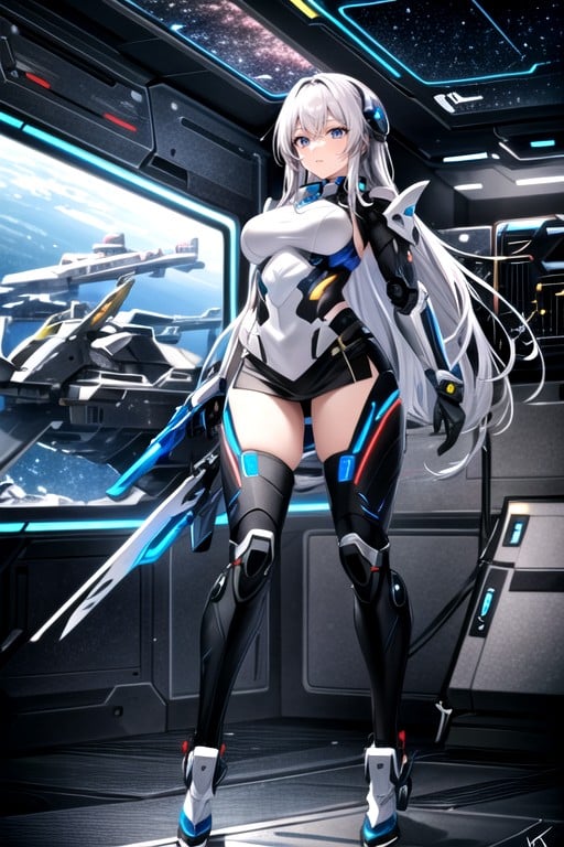 Spaceship, Mini Skirt, Full Body AI Porn