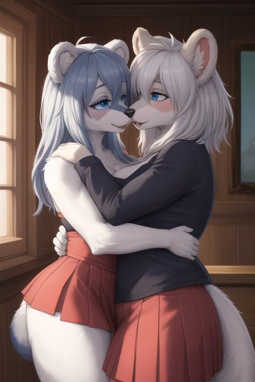 Mischievous Futa Face, Blue Eyes, Passionate Furry AI Porn