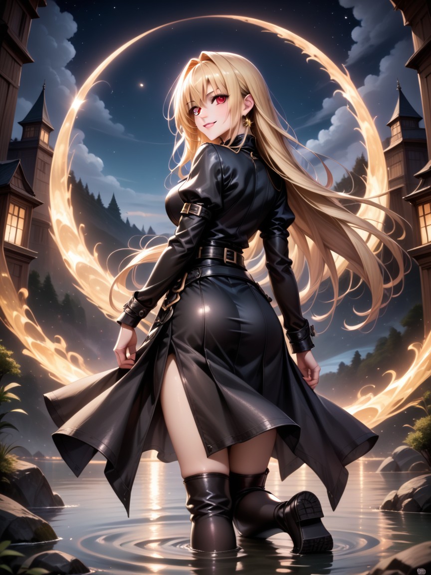 Ai Generated, Kneeling, Red Eyes Hentai AI Porn