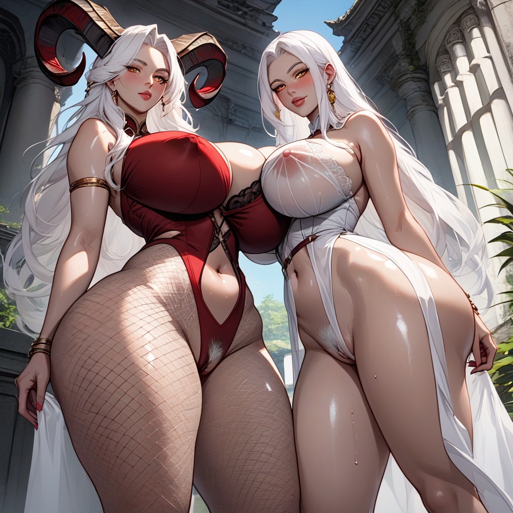 Exaggerated Curvy Body, Thick Thigs, Big Eyes Hentai AI Porn