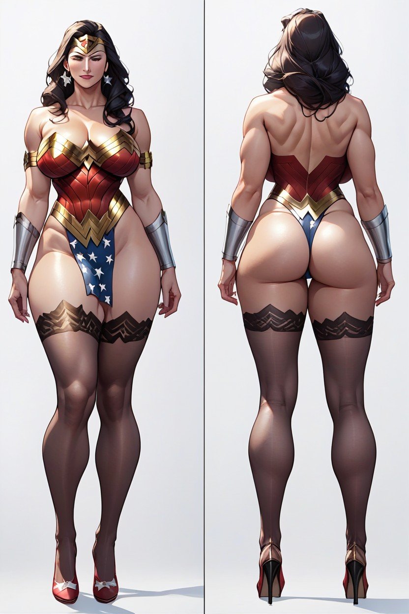 Curvy, Full Body Image, 後方からの視点AIポルノ