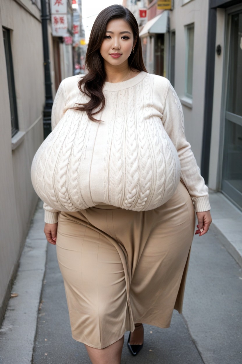 No Nude, No Waist, Disproportionately Massive Fake Breasts AI Porn