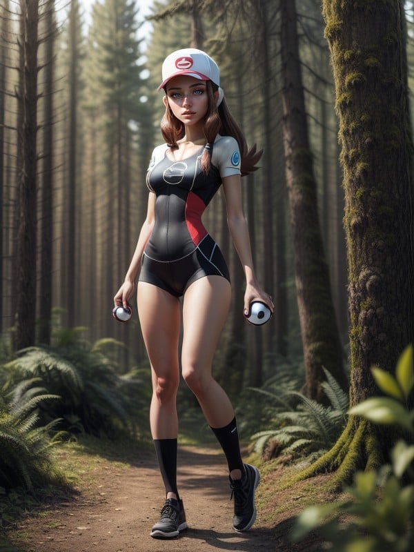 Tight Uniform, Forest, Full Body AI Porn