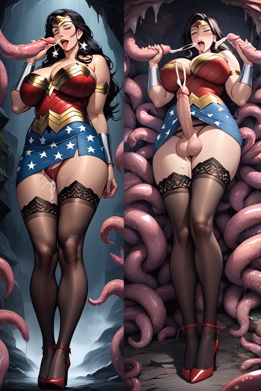 Can See The Cock Shape Under Clothes, High Heels, TentaclesAI黃片