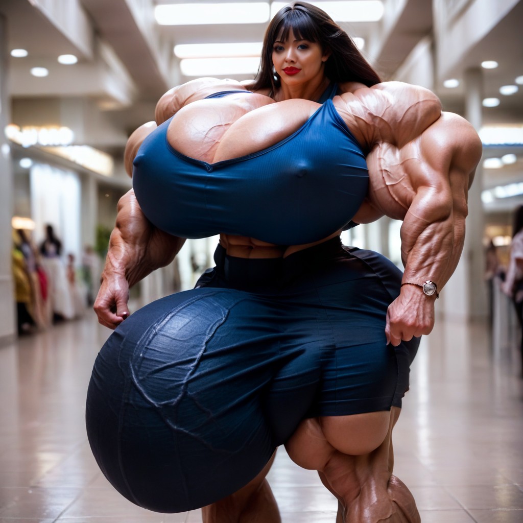 Asian, Growing, Hyper Gigantic Massive Testicles Shemale AI Porn