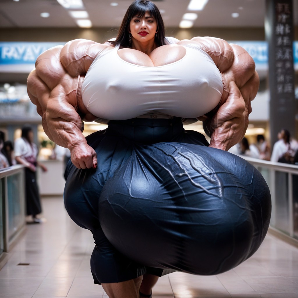 Heels, Front View, Hyper Gigantic Thick Penis Shemale AI Porn