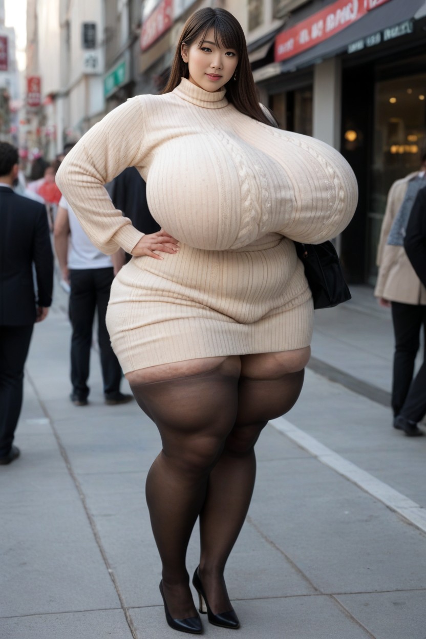 Disproportionately Large Breasts, Giant Insane Massive Gigantic Breasts, 1 Person AI Porn