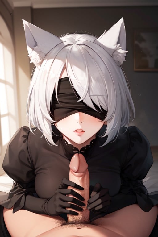 Cheveux Blancs, Yorha No.2 Type B (nier: Automata), Baiser De Nichon (première Personne)Porno IA