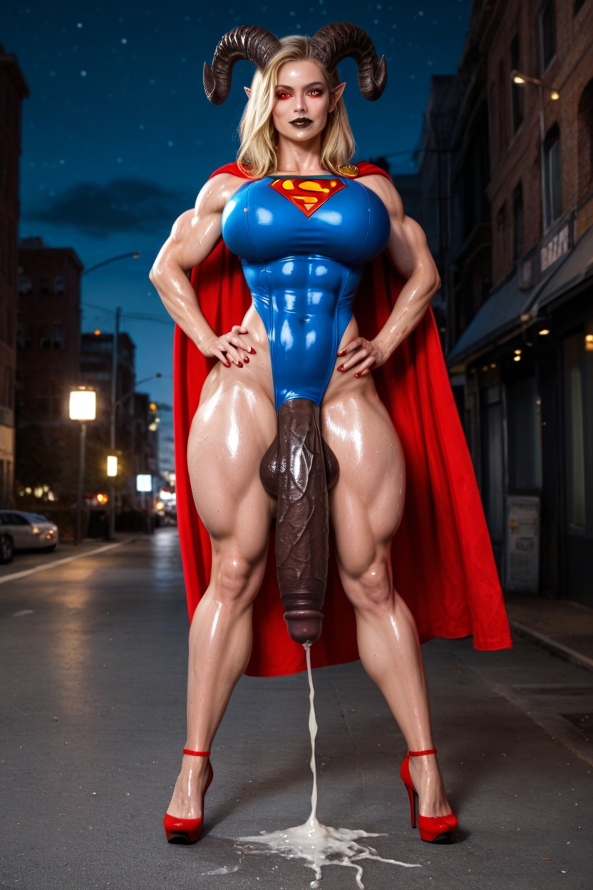 Abs, Round Fat Black Testicles, Huge Biceps Shemale AI Porn