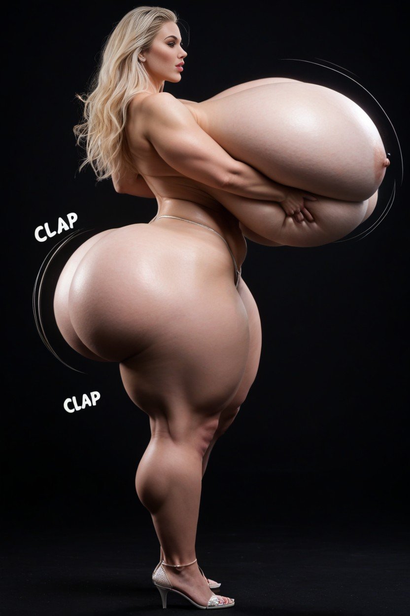 Hyper Wide Hips, Hyper Bubble Butt Bbl, Black BackgroundPorno IA de transexuales