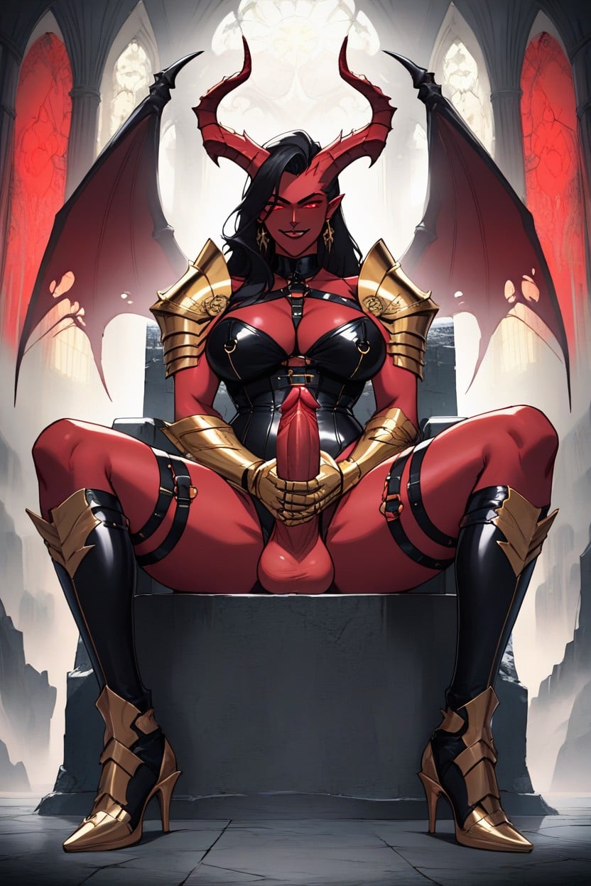 Scales, Hell Background, Smug Shemale AI Porn