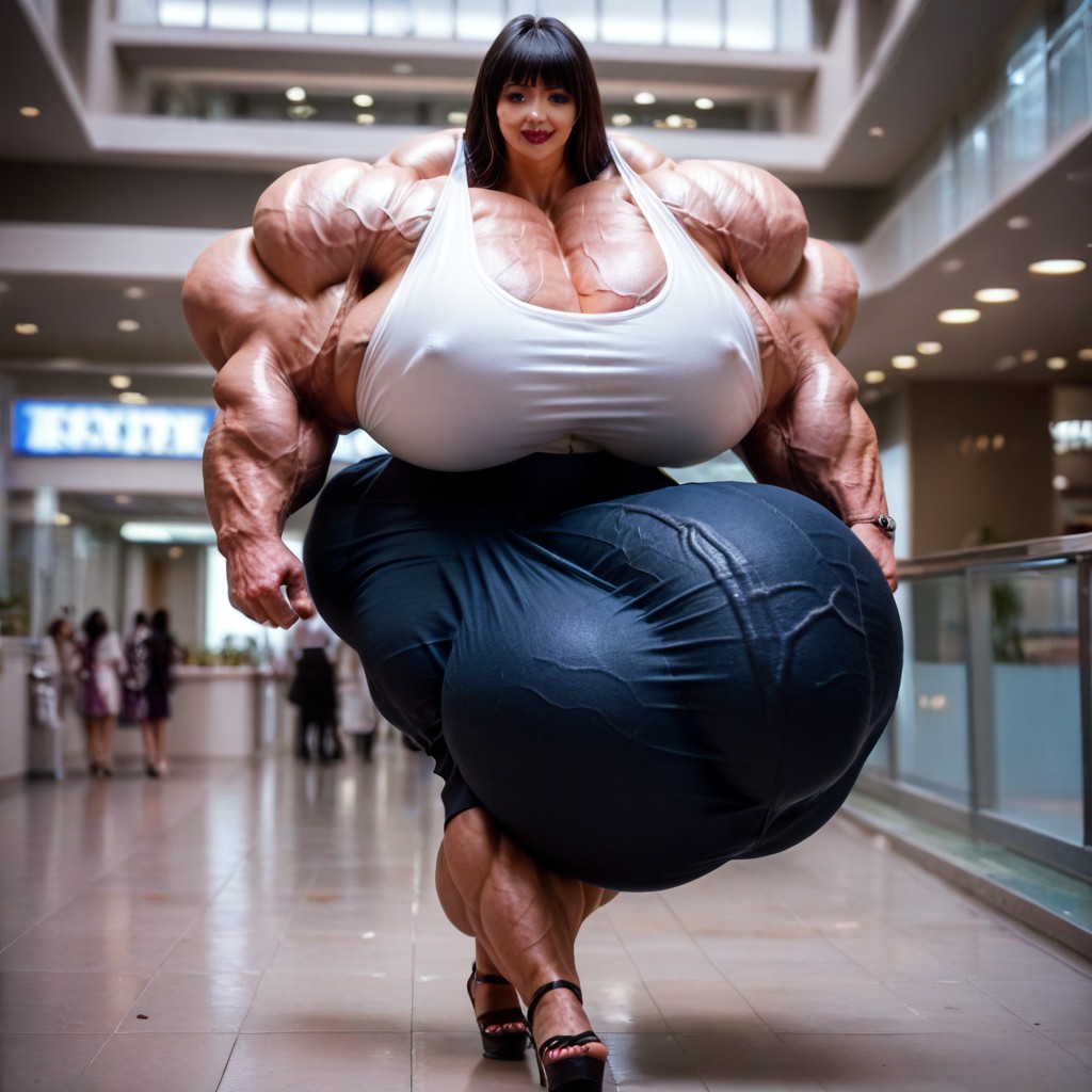 Mall, Growth, Black Eyes Shemale AI Porn