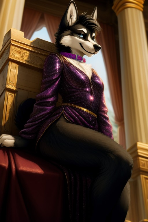 Short Length, Black Hair, Dog Furry AI Porn