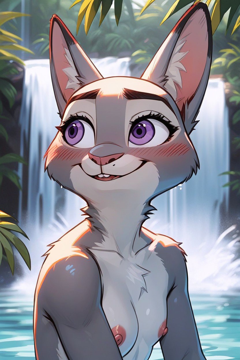 Zootopia Parody, Nude Jungle, Waterfall Furry AI Porn