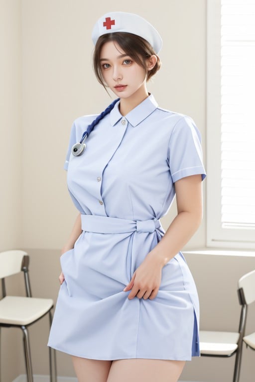 Nurse, Skinny, Rounded Breast AI Porn