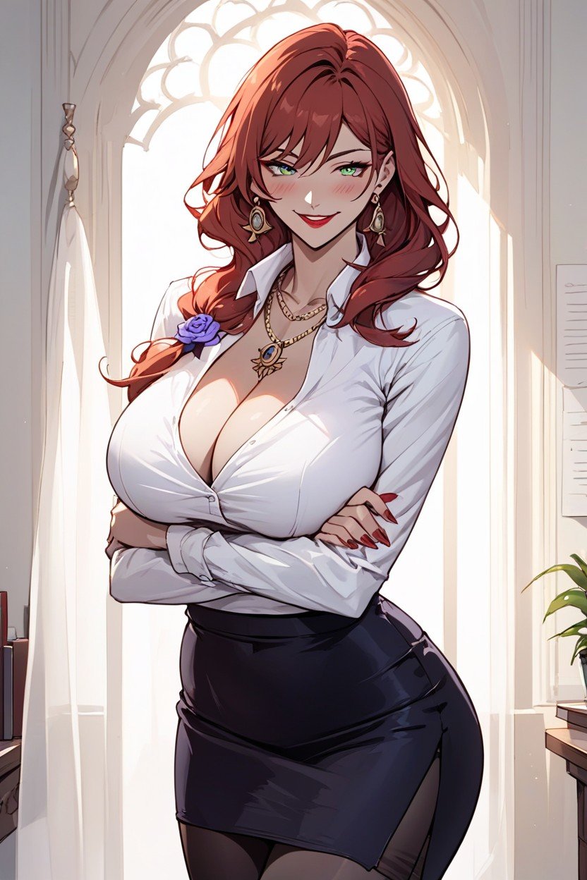 Cleavage, Teacher, Massive Breast AI Porn