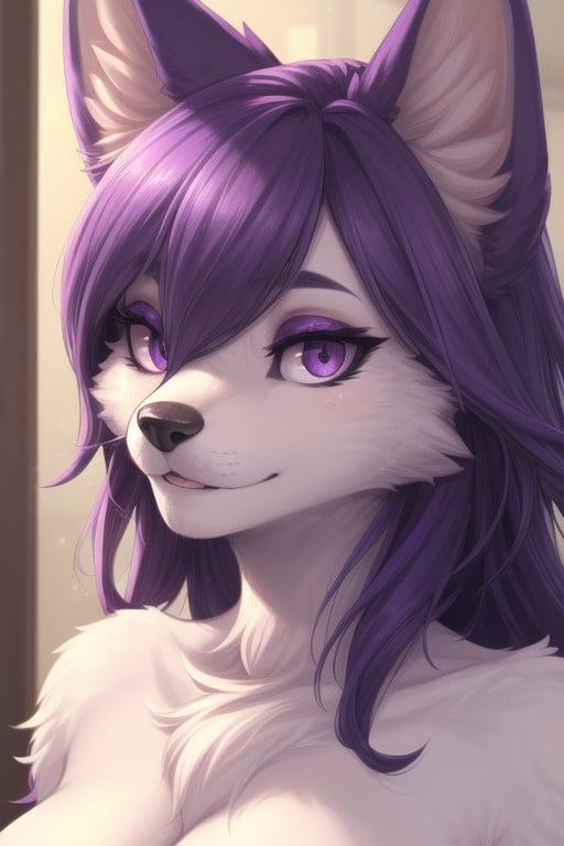 Purple Hair, Purple Eyes Furry AI Porn