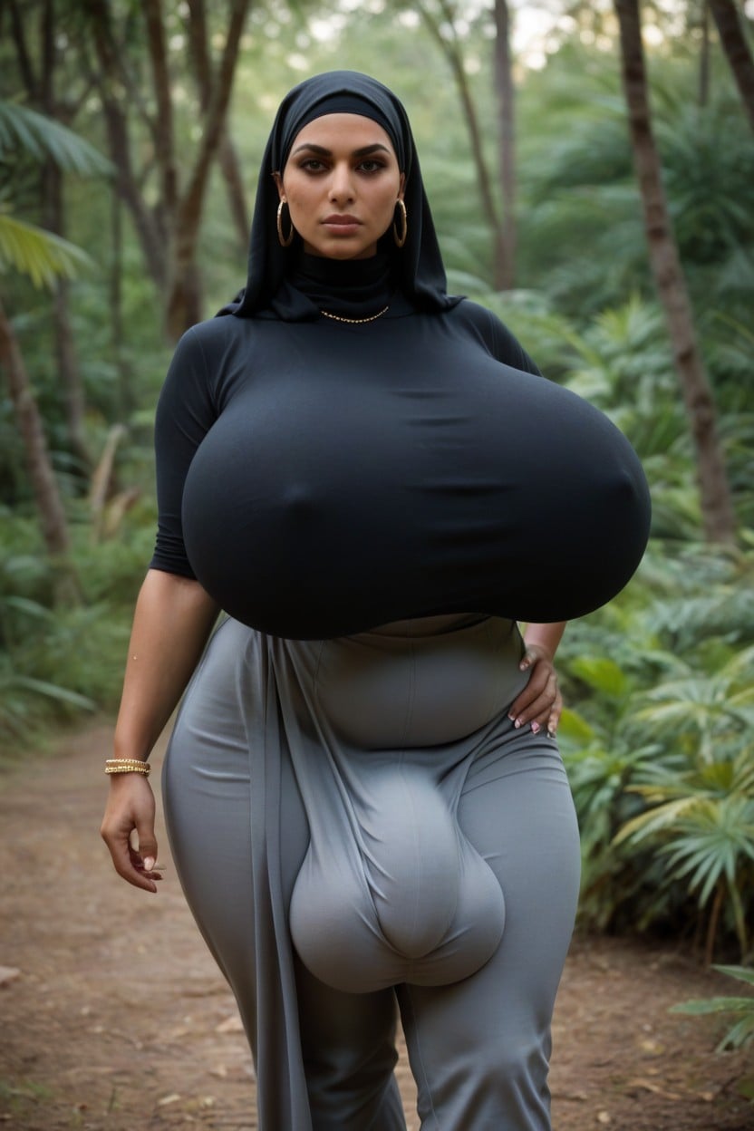 Balls Too Big, Gigantic Breasts, Erection Bulge Shemale AI Porn