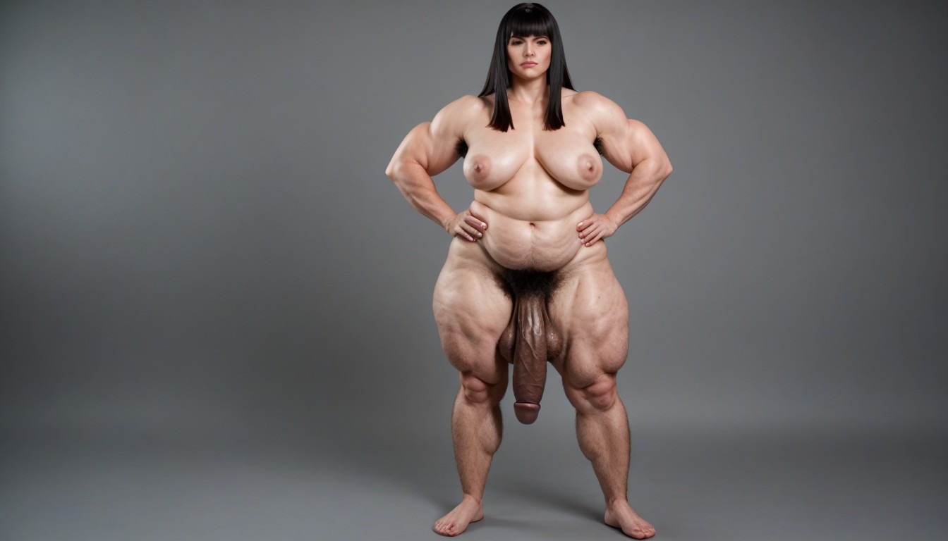 Hairy Legs, Saggy Balls, Big Penis Shemale AI Porn