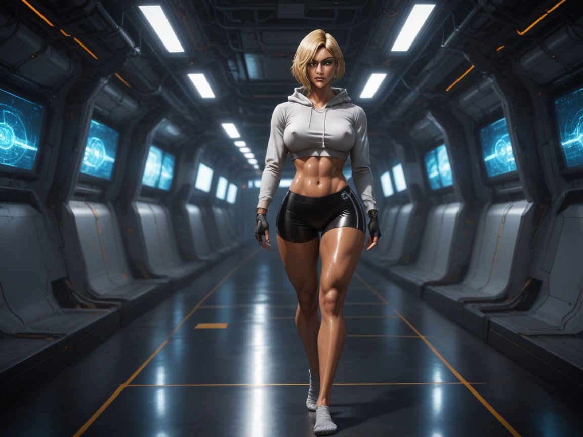 Covered Erect Nipples, Dimly Lit Background, Fit Breasts AI Porn