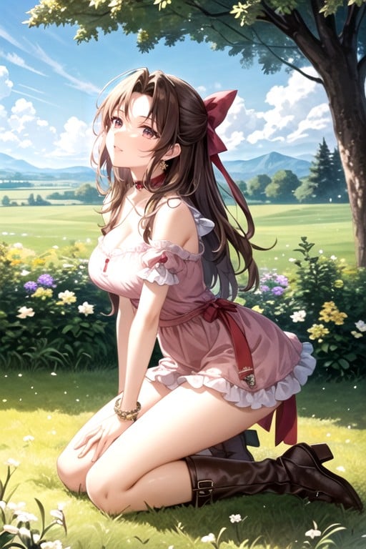 Aerith (final Fantasy), Vue De Côté, A GenouPorno IA