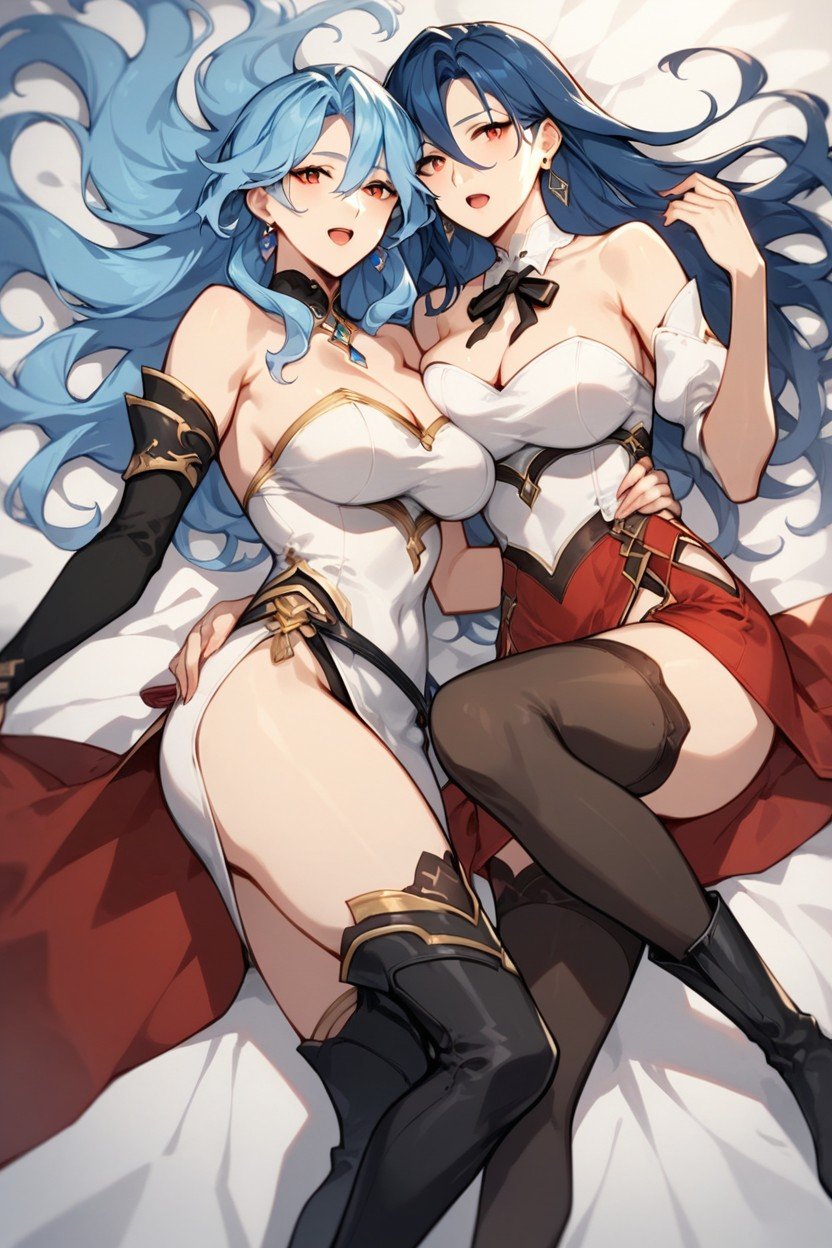 Blue Hair, Single Sleeve, Boots Furry AI Porn