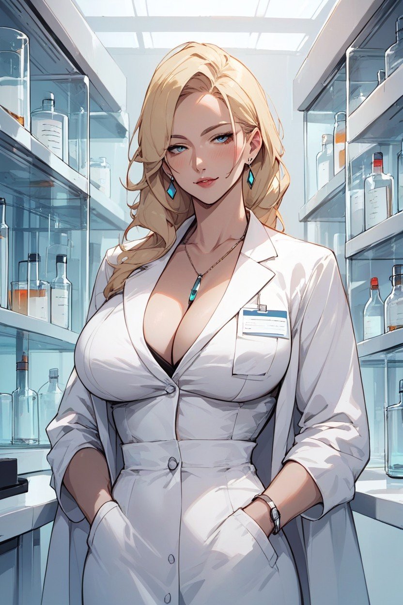 In Chemistry In A Laboratory, Croptop, 마른 체형퍼리 AI 포르노