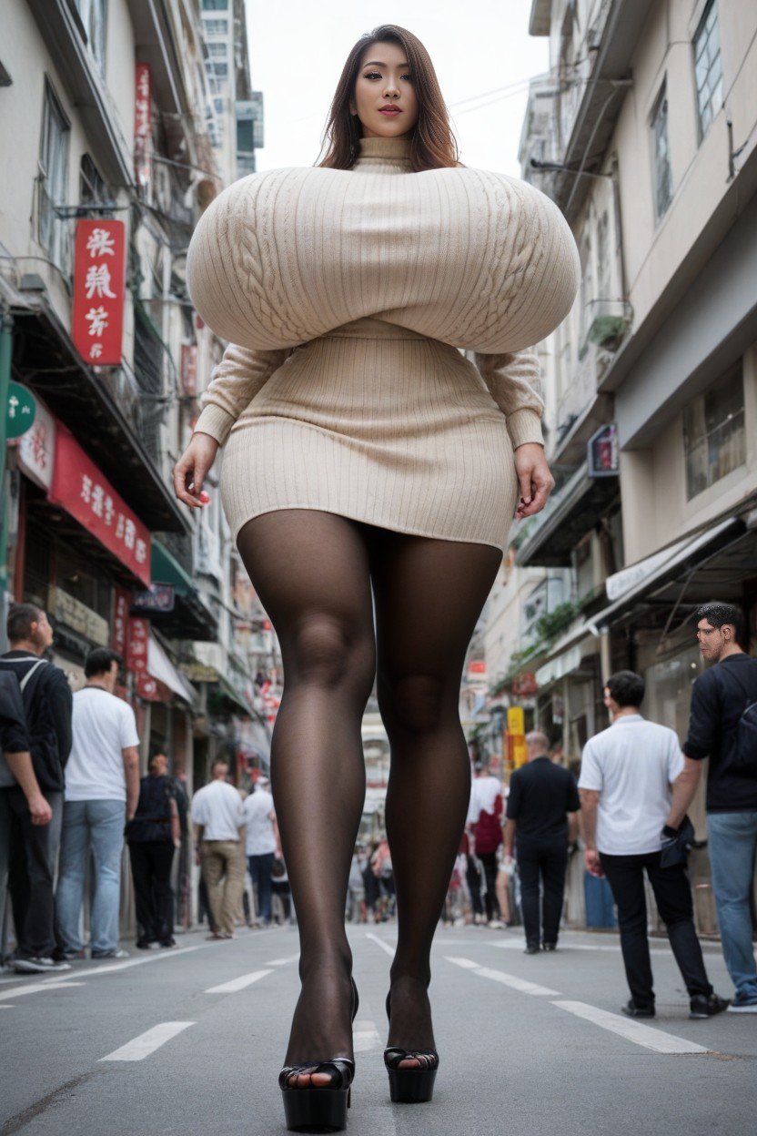 1 Personne, Vent Dans Les Cheveux, Giant Insane Massive Gigantic BreastsPorno IA