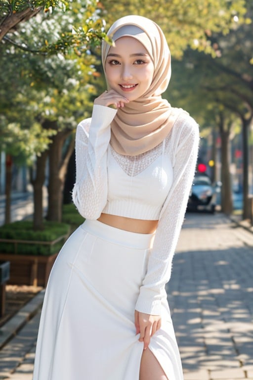 Hijab, Long Sleeves, Long SkirtファーリーAIポルノ