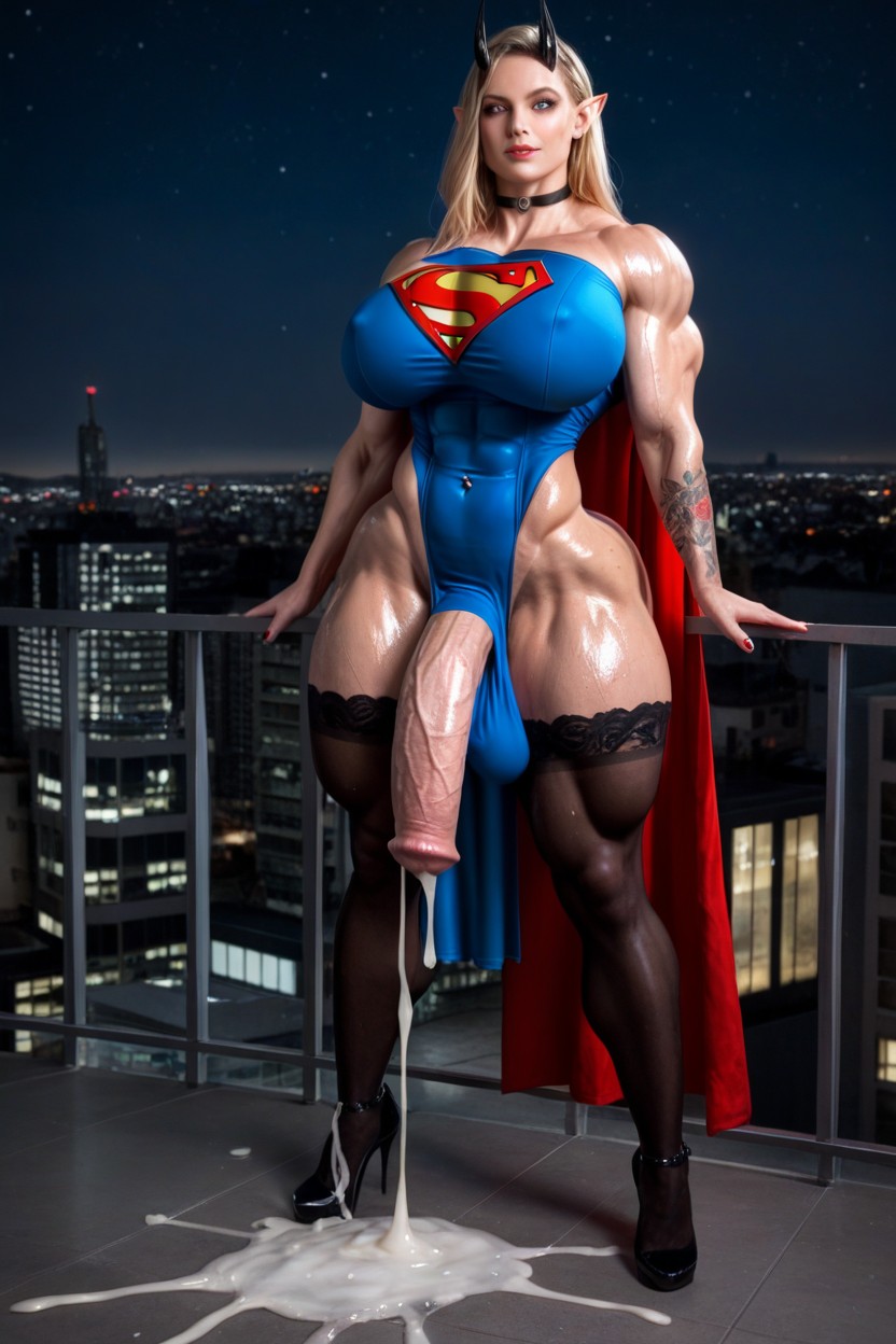 Flared Pony Cock, Bodybuilder Futanari, Big Boobs Shemale AI Porn