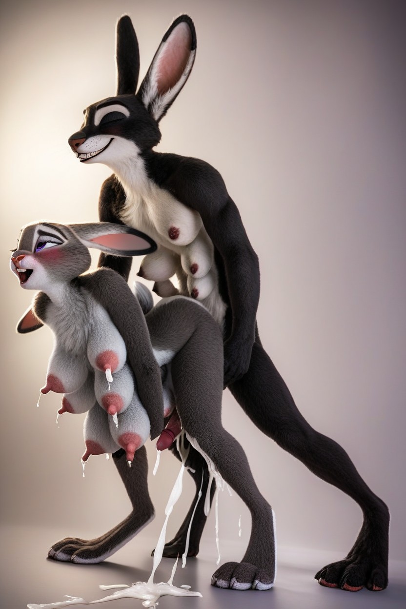 Long Tits, Cumming Alot, Smug Expression Furry AI Porn