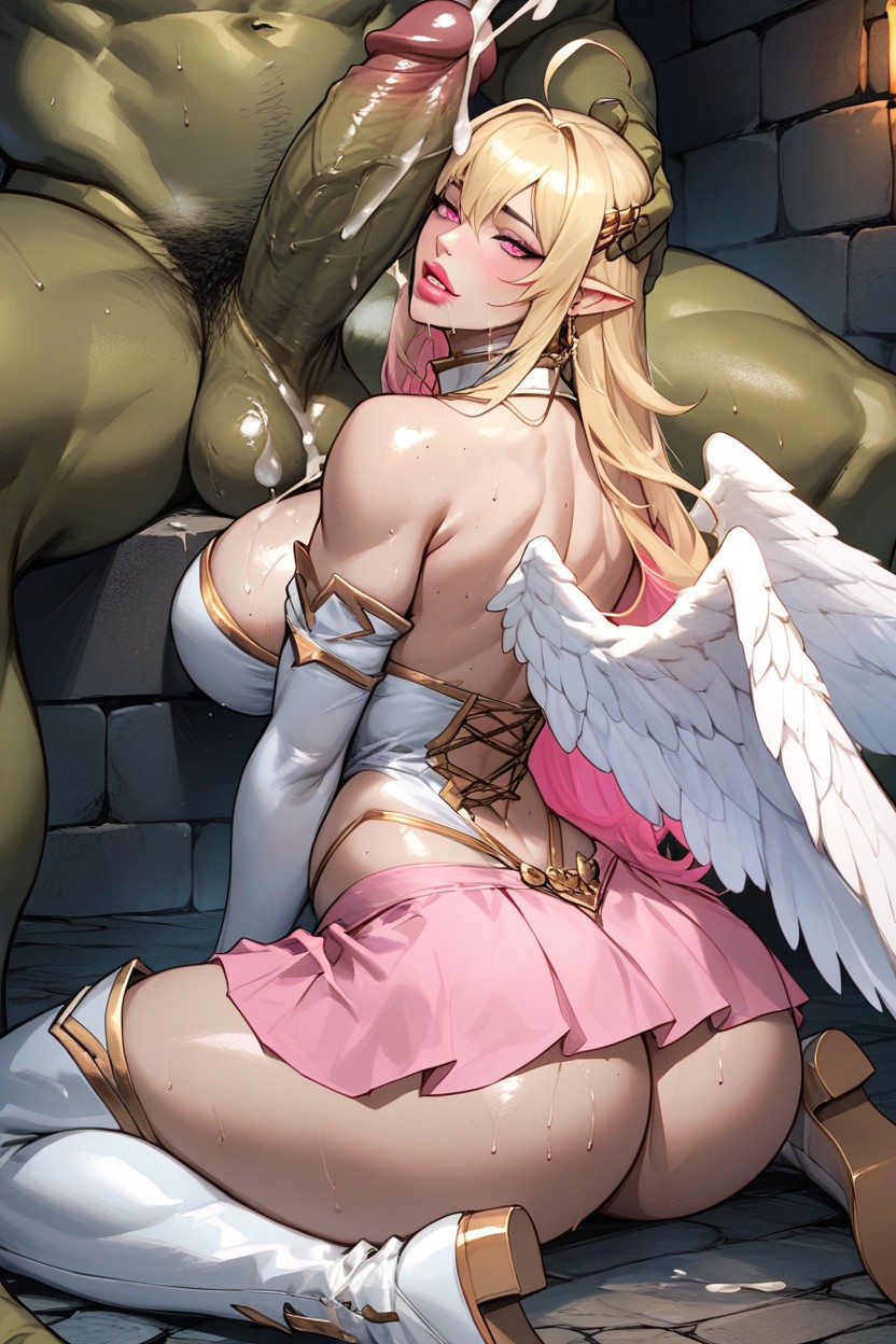 Colored Hair, Sultry Expression, Thick Thighs Hentai AI Porn