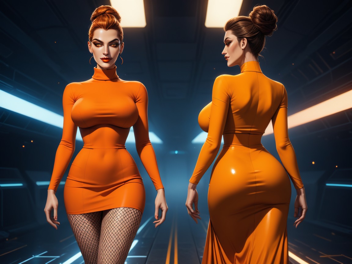 Long Oval Face, Latina, Shoulders Wider Than Hips AI Porn