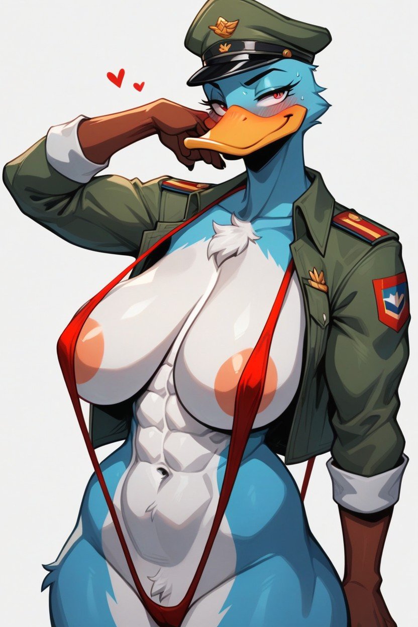 Muscular, Military, Mischievous (smiling While Blushing) Furry AI Porn