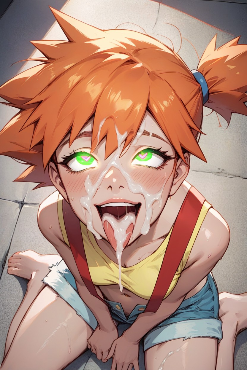 De Haut En Bas, Sourire Bouche Ouverte, Green EyesPorno IA Hentai