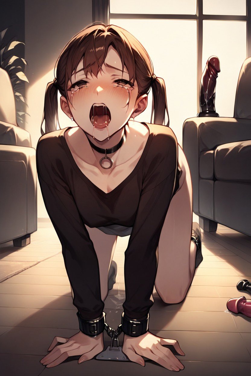 On All Fours, Tears, Dark TshirtPorno AI