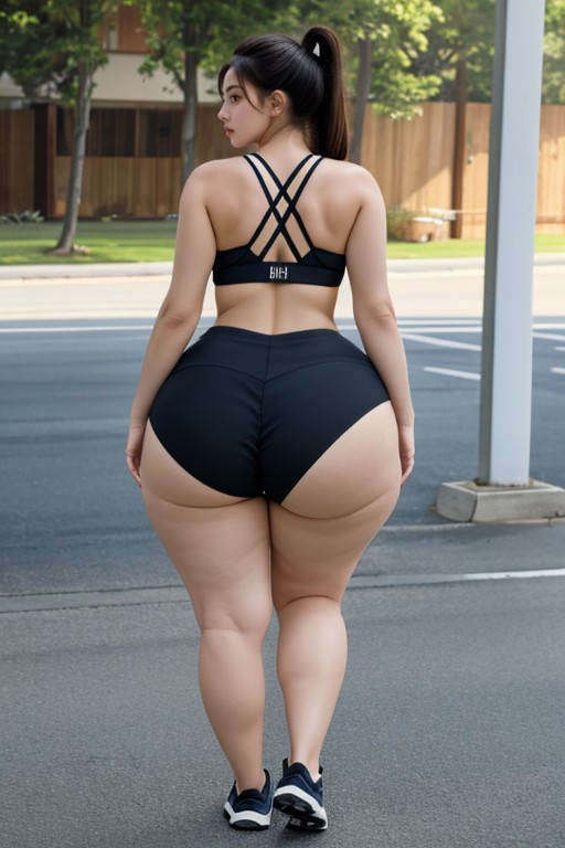 Rear View, Extremely Large Ass, Skinny AI Porn