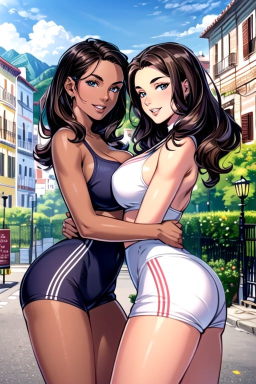 Short Sportif, Italian Village, Bande DessinéePorno IA