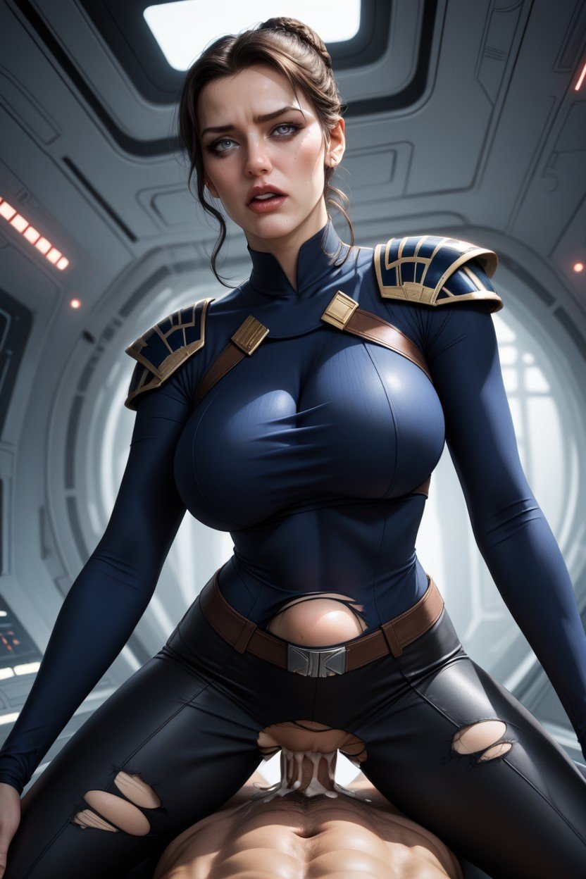 Carth Fucking Bastila With Gigantic Cock, Carth Onasi From Star Wars Behind Her, 正面図AIポルノ