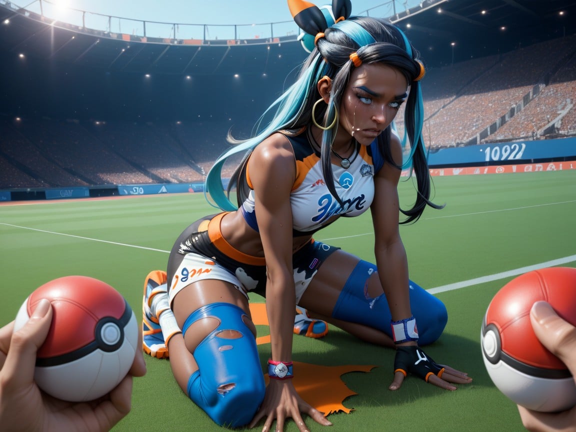 Pokeballs On Ground, Sr Woman, Torn ClothesPorno AI