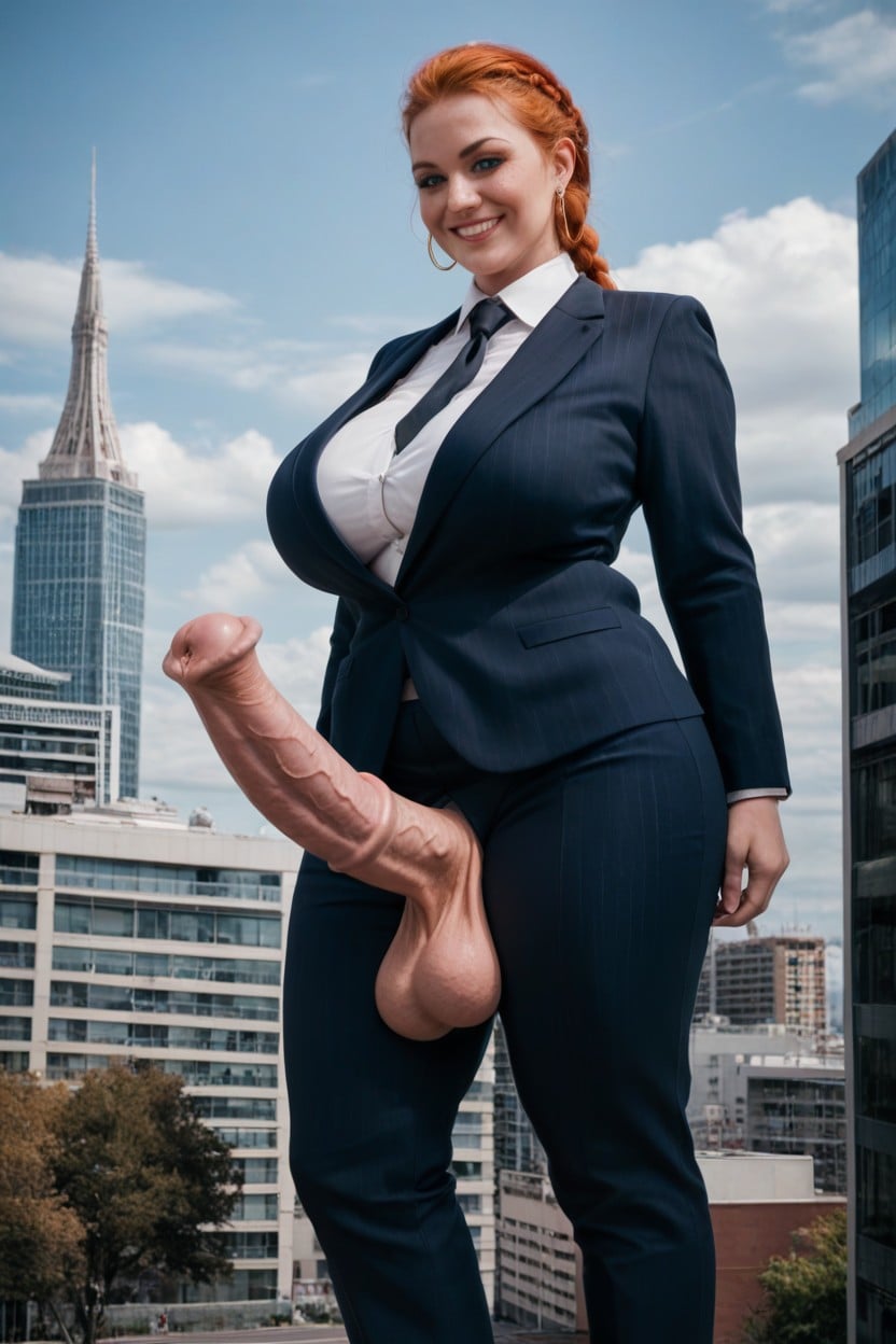 Ginger, Long Hair, Dark Pony Cock Shemale AI Porn