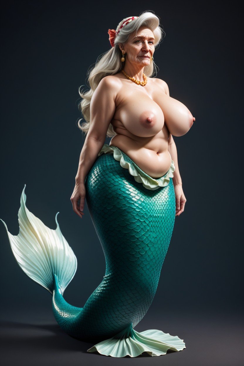 The Mermaid, Topless, Mermaid TailAIポルノ