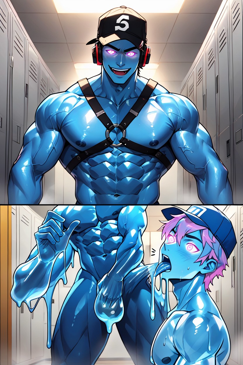 Pink Eyes, Transformation, Cap AI Gay Porn