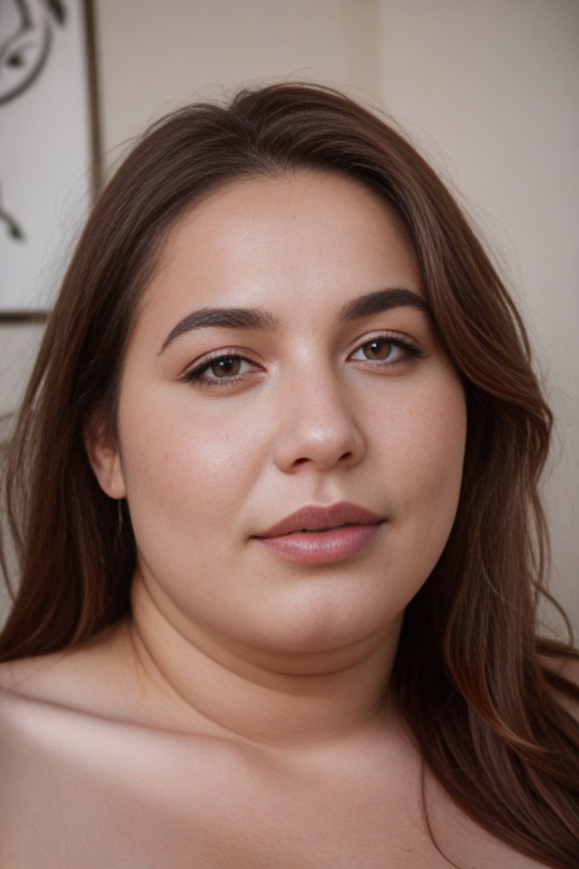 Face-closeup Nude -fat Chubby Obese Fatty Fat Saggy-tits Medium-tits Portrait Long-hair Brown-hair Straight-hair Round-face Headshot Chubby-faceAI 포르노